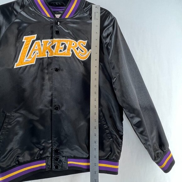 Mitchell & Ness Los Angeles Lakers Youth L 14/16 Varsity Jacket NBA Black/Purple - Picture 12 of 16